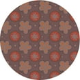 thumbnail image 1 of Ahgly Company Machine Washable Indoor Square Transitional Brown Red Area Rugs, 3' Square, 1 of 7