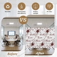 thumbnail image 6 of Wooden Grain Window Privacy Film, Red Country Texas Star Branches Berry Static Cling UV Sun Blocking Tint Film Heat Control Windows Films for Bedroom Bathroom, Window Stickers 35.4"x78.7", 6 of 8