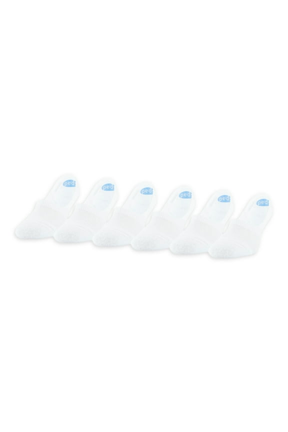Women's Mid Cut Cushion Heel and Toe Liner Socks, 6 Pairs