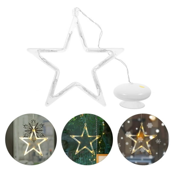 MUSEYA 1Pack Christmas Star Style Window Lights Suction Cup Acrylic for Indoor Lighting Decoration
