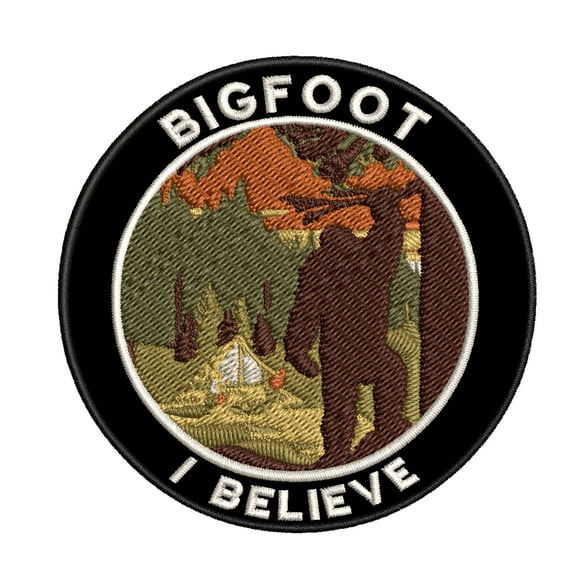 Bigfoot Watching Embroidered Patch Iron/Sew-On Applique X-Files Cryptid Mystery