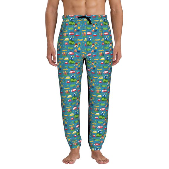 Kdxio Cars Transportation Pattern Joggers,Sweatpants for Men with Pockets-Small