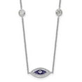 thumbnail image 6 of Sterling Silver Rhodium-plated Enameled Cubic Zirconia Evil Eye Pendant Necklace, 6 of 6