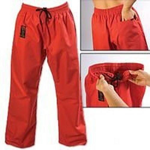 red combat pants