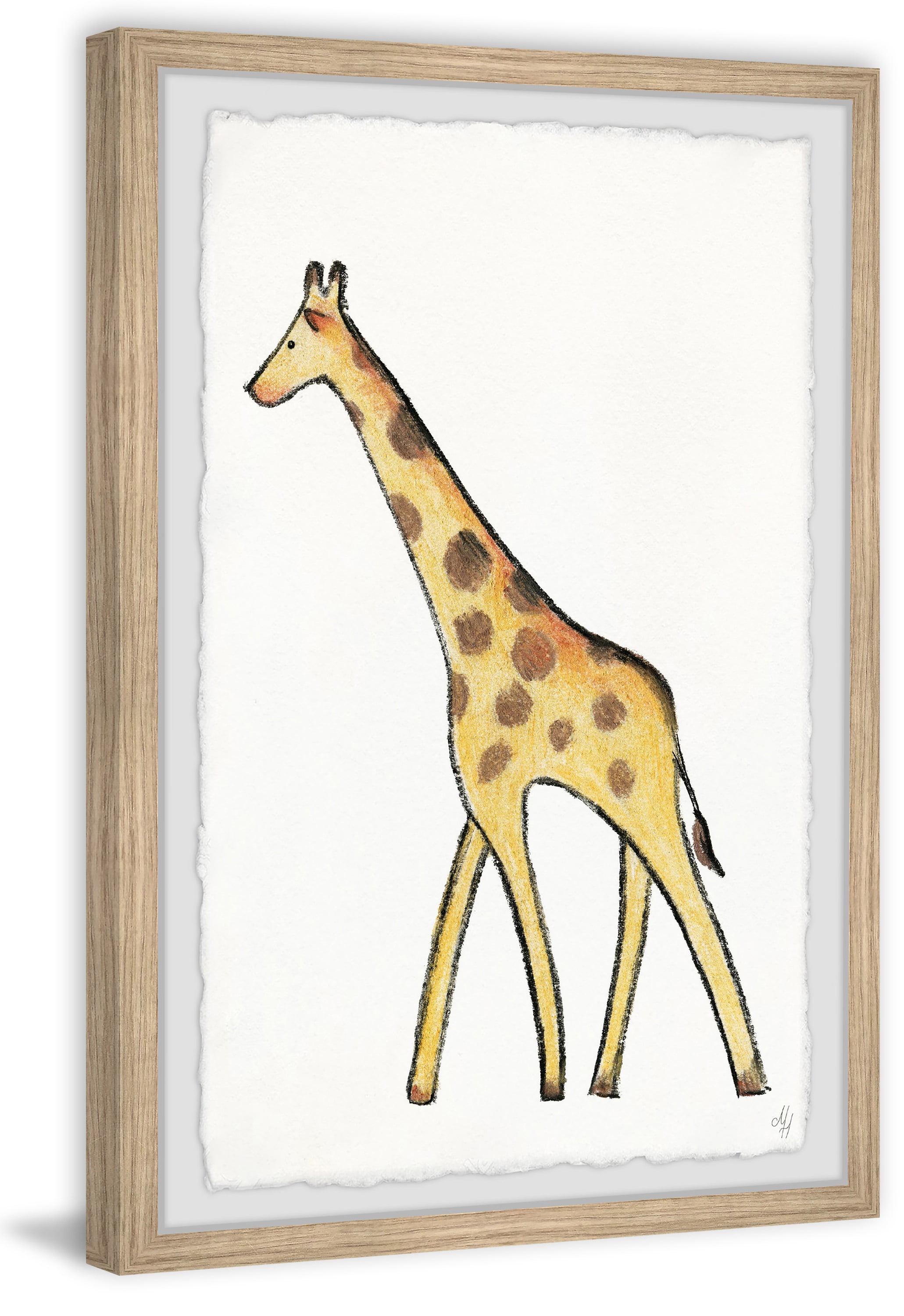 Marmont Hill Walking Giraffe Framed Wall Art