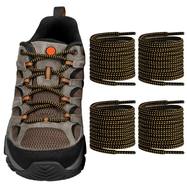 Botas de senderismo Shoelaces Endoto para Merrell Moab, color negro y amarillo