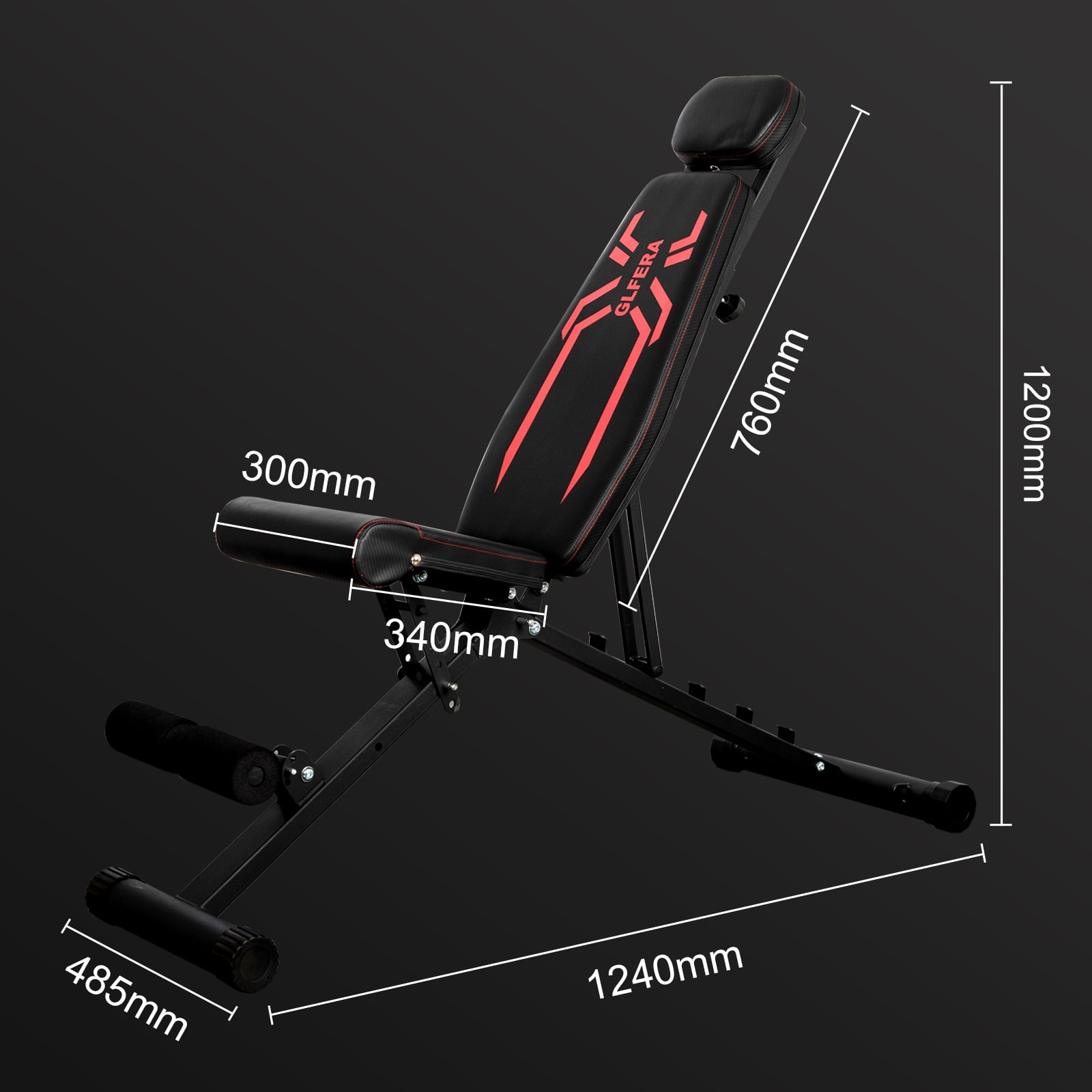GLFERA Adjustable Weight Bench,660LBS Foldable Olympic Workout Bench for Home Gym with Extendable Head Rest