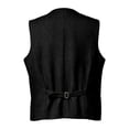 thumbnail image 5 of Miqool Mens Formal Suit Vest Sleeveless Button Front Lightweight Waistcoat Business Work Office Blazer with Multiple Pockets, 5 of 6