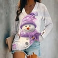 thumbnail image 2 of asdoklhq Womens Turtleneck Tops Christmas Fashionable Christmas Lady Printed Top Multicolor S, 2 of 4