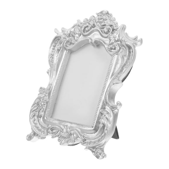 FOMIYES 1Set Mini Vintage Photo Frame Silver Resin Rectangular for Adults Living Room Decor