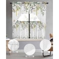 thumbnail image 2 of Eucalyptus Swag Kitchen Curtains Sets for Windows 24 Inch Length, Sage Green Botanical Weeping Leaf Short Window Curtain Panels Swags Valances and Tiers 3 Piece Set for Cafe/Dining Room, 2 of 5