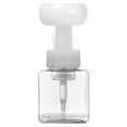 thumbnail image 1 of Dispensador de jabón líquido de 250 ml, botella de plástico con forma de flor, con bomba de espuma, vacía, para almacenamiento, para viajes, transparente., 1 of 9