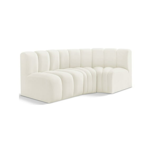 Meridian Furniture Arc Cream Velvet Modular Sectional
