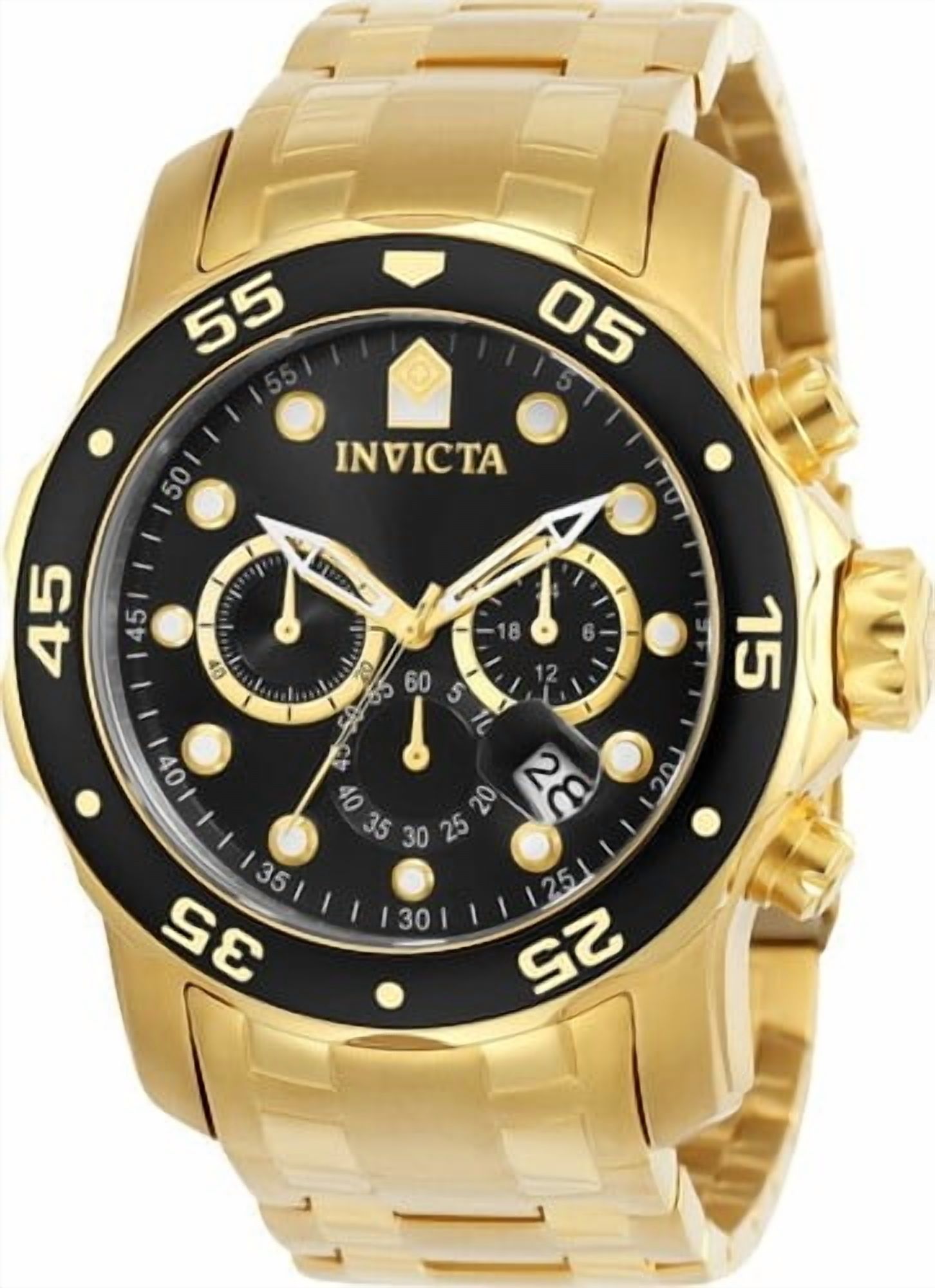 Invicta Men's 0073 Pro Diver Collection Chronograph 18k Gold-Plated Watch