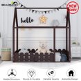 thumbnail image 4 of Bellemave Full Size Montessori Bed with Rail, Wood House Bed Frame for Bedroom, Floor Bed Full, Espresso, 4 of 9