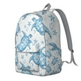 thumbnail image 3 of Abstract Nautical Sea Turtle Pattern Casual Daypack – Vintage Style Backpack with Oxford Durable Material, Large Capacity, and Anti-theft Features for School, Outdoor Activities, and Travel, 3 of 5