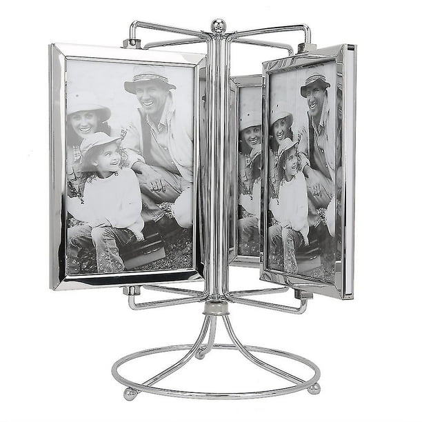 Metal Rotating Picture Frame for Home, Restaurant Rotating Menu Frame, for 4 x 6 inch Photo