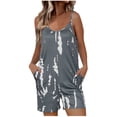 thumbnail image 2 of LOVZFMLL Mode Combinaison Courte à Bretelles Imprimée pour Femmes Gris m, 2 of 6