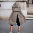 thumbnail image 4 of DHFJKG Womens Zip Up Long Hoodies Solid Color Mid-Length Hooded Jacket With Pockets Winter Leisure Coat, 4 of 6