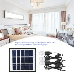Topincn 4w Outdoor Solar Power Panel 3 Led Bulbs Lamp Charger Garden Home Mobile Light System Kit