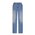 thumbnail image 4 of FRSASU Women's Loose Baggy Straight Leg Stretchy Ripped Jeans Trendy Causal Boyfriend Distressed Denim Pants Light Blue, 4 of 8