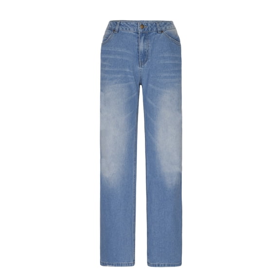 Nmnitkp Womens Flare Jeans High Waisted Wide Leg Baggy Jean Casual Loose Fit Stretch Denim Pants with Pockets