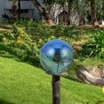 thumbnail image 3 of LABELEPH Reflective Gazing Ball Colored Blue Stainless Steel Sphere for Garden Safety Warning at Night 1Pack, 3 of 8