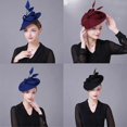 thumbnail image 2 of Vintage Fascinator Hat Women Wedding Fascinator Headband Vintage Pillbox Hat for Bridal Showers Church Daily Wear royal blue, 2 of 4