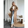thumbnail image 6 of Women'S Long Cardigan Sweaters Chunky Open Front Oversized Slouchy Knit Fall Trendy Coatigan Jackets Camel Color XL, 6 of 7