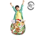 thumbnail image 3 of Hibiscus Storage Toy Bag Chair, Tropical Layout of Endemic Flowers and Botany, Stuffed Animal Organizer Washable Bag, Large Size, Vermilion Lime Green, by Ambesonne, 3 of 3