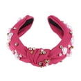 thumbnail image 5 of Accesorios para el cabello con diadema anudada de 1 pieza para mujeres en rosa claro, 5 of 5
