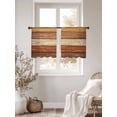 thumbnail image 3 of Farmhouse Burnt Orange Brown Sheer Curtains 45 Inch Length 2 Panels Set Window Treatments, Vintage Wooden Striped Rod Pocket Semi Curtains for Living Room/Bedroom/Kitchen Décor, 104"W x 45"L, 3 of 7