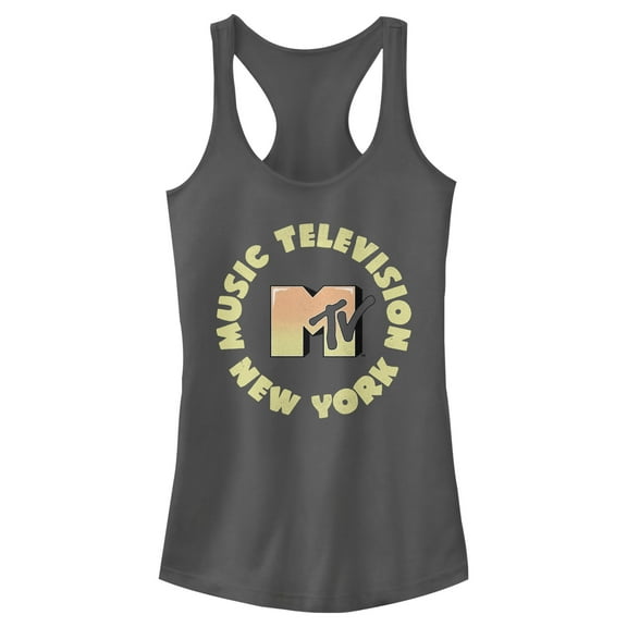 Junior's MTV New York DIY  Racerback Tank Top Charcoal X Small