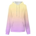 thumbnail image 4 of XPMWRP Women's Gradient Color Drawstring Hoodies Sweatshirt Long Sleeve Winter Warm Loose Comfortable Pullover with Pockets Yellow S, 4 of 5