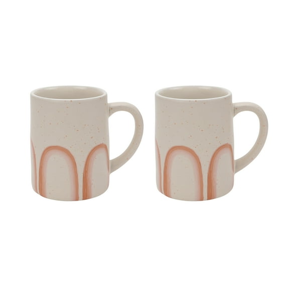 Just Feed Me by Jessie James Decker 2-Piece 18-Ounce Ceramic Mug Set, Rainbow