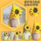 thumbnail image 2 of Juego de 2 decoraciones de Pascua de gnomo de primavera, muñeco de peluche sin rostro de gnomo de girasol de verano hecho a mano, decoración de cocina de girasol de granja de primavera, adorno de gno TUNC Sencillez, 2 of 5