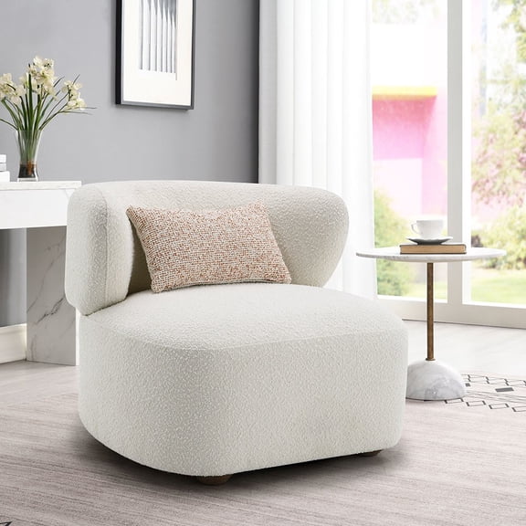 Acme Furniture Darius Accent Chair w/Pillow Beige Boucle