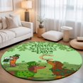 thumbnail image 2 of Round Area Rugs 6Ft, Green St. Patrick's Day Non-Slip Washable Circle Rugs Carpet, Green Lucky Clovers Dog Indoor Outdoor Rug Floor Mats Throw Runner for Bedroom Living Room Bathroom, 2 of 8
