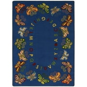 Joy Carpets 1541E Butterfly Delight 7 ft.7 in. Round WearOn Nylon Machine Tufted- Cut Pile Educational Rug