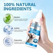 Pet Dog Dental Care Spray, Breath Freshener Dog Teeth Cleaning Spray for Bad Breath, Reduce Plaque & Tartar, No Brushing