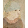 thumbnail image 2 of Tadeusz Makowski 15x18 Gold Ornate Wood Frame and Double Matted Museum Art Print Titled - A Girl in a Blue Hat (Fillette) (1927), 2 of 4