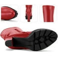 thumbnail image 3 of DARING DIVA Women's Platform Chunky Heels Over the Knee High Boots Red 7, 3 of 5