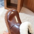 thumbnail image 5 of NAISIBABY Girls Mid-Calf Boots, Low Heels Zipper Waterproof Non-Slip Winter Faux Fur Lined Ankle Shoes Brown 2(Big Kids), 5 of 9