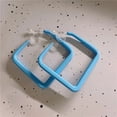 thumbnail image 6 of Clip on 1 3/4" large square plastic hoop earrings in a variety of colors, 6 of 6