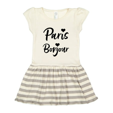 

Inktastic Paris Bonjour with Hearts Gift Toddler Girl Dress