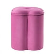 thumbnail image 3 of Laylani Velvet Storage Ottoman, Fuchsia, 3 of 7