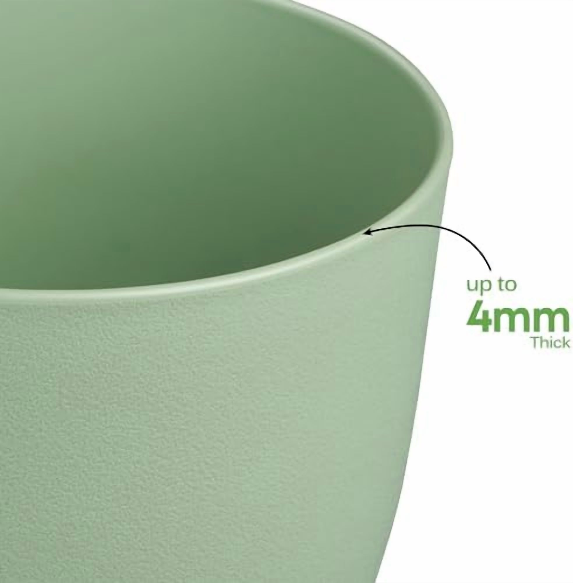 Plant Pots 8 Inch Set of 4, Flower Pots with Multi Mesh Drainage Holes, Planters for Indoor Outdoor Garden Plants and Flowers（Green）