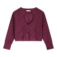 thumbnail image 6 of Girl's Open Back Backless Tops Long Sleeve T Shirts Crewneck Casual Tees Summer Shirts 9-10 years, 6 of 9