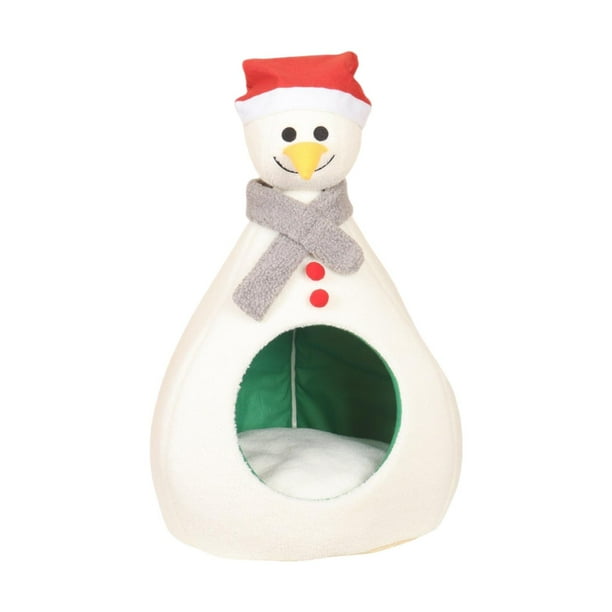 Cueva Navideña Strade Fareast Limited para Gatos Forma de Muñeco de Nieve M
