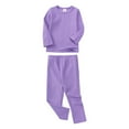 thumbnail image 2 of FYDUU Baby Boys Girls Pajamas Kids Toddler Long Sleeve Tops Pants Snug Fit Basic Sleepwear 2 Piece Set Children's Daily Loungewear 6-7 Years, 2 of 3